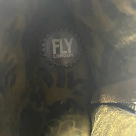 Fly London Yime Two-Tone Brown and Tan Patchwork Wedge Boots Size 39EU/8.5US - Picture 12 of 15